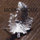 1 paire  boucle d'oreille clou plaqué argent feuille23x20mm