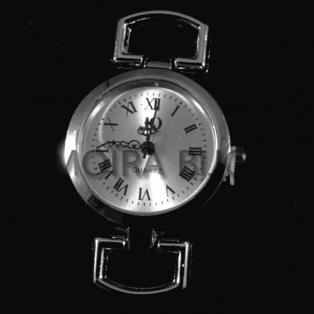 cadran montre argent rond lisse quartz fond champagne  26mm