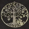 2 Estampes 63x45mm  arbre et chats laiton or fin  63x45mm