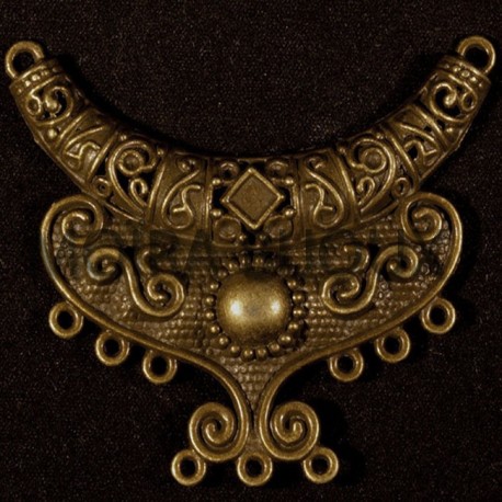 1grand chandelier connecteur bronze ethnique 53x62mm