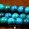 10 perles  rondes de chrysocole bleu vert du Chili 6mm