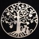 1estampe pendentif arbre et chats laiton filigrane argenté 63x45mm
