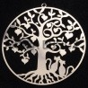 1estampe pendentif arbre et chats laiton filigrane argenté 63x45mm