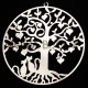 1estampe pendentif arbre et chats laiton filigrane argenté 63x45mm