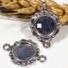 5 connecteurs  supports cabochon couleur argenté  diamètre 10mm