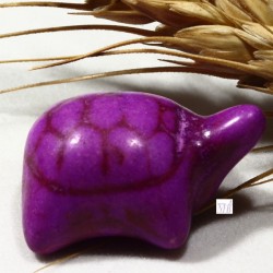 4 perles tortue howlite turquoise synthétique violet diamètre 22x16mm