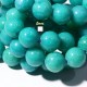 10 perles pierre  jade  Mashan turquoise/vert   8mm rondes