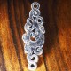 2 pendentifs connecteur feuille ethnique arabesque vintage argenté  36x11mm