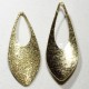 6 breloques sequin goutte stardust dorées incurvées givrés  38x12mm