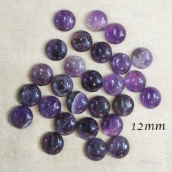 2 cabochons  pierre de gemme améthyste 12mm