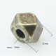 20 perles polygone métal bronze miniature 3x2mm