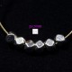 20 perles polygone métal argenté miniature 3x2mm