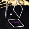10 anneaux  losanges fermés lisse laiton argenté   16x9mm