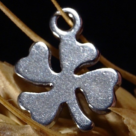 6 breloques pendentif trèfles acier inoxydable 11x7mm