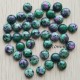 2 cabochons pierre rubis fuschite rond fond plat 10mm