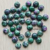 2 cabochons pierre rubis fuschite rond fond plat 10mm