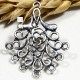 4 breloques chandelier laiton  argenté  multi attache 25x20mm
