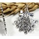 4 breloques chandelier laiton  argenté  multi attache 25x20mm