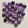2 cabochons pierre cabochon amethyste  rond fond plat 10mm