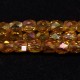 30 perles de verre  de bohème facette orange /doré AB 4mm