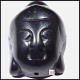 2 perles têtes  de bouddha noire Howlite  29x20mm