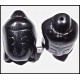 2 perles têtes  de bouddha noire Howlite  29x20mm