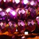 30 perles boulier verre facette  framboise /or 4x3mm