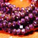 30 perles boulier verre facette  framboise /or 4x3mm