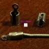 10 attaches embouts chaine et cordons bronze 8x3,5 mm