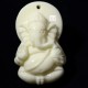 2 pendentifs  éléphant GANESH ethnique  crème 25x16mm
