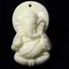 2 pendentifs  éléphant GANESH ethnique  crème 25x16mm