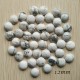 2 cabochons pierre cabochon howlite blanc /gris   rond fond plat 12mm