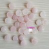 2 cabochons pierre naturelle de quartz rose fond plat  10mm