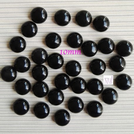 2 cabochons pierre naturelle d'onyx fond plat  10mm