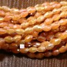 30 perles de verre  de bohème facette orange 6x4mm