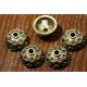 10 calottes coupelle demi dome fleurs bronze 10x5mm