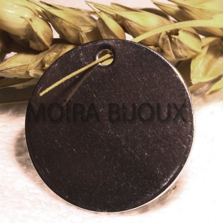 4 breloques sequins ronds  acier inoxydable plat   20mm