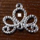 x10 connecteurs arabesque métal argenté  vif  21x16mm