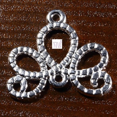 x10 connecteurs arabesque métal argenté  vif  21x16mm