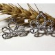 x10 connecteurs arabesque métal argenté  vif  21x16mm