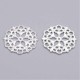 8 connecteurs  rond fleur métal argenté clair 29mm