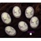 6 breloques cabochon camay gris clair en résine  13x18mm