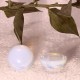 2 cabochons verre opaline blanc laiteux 10mm
