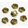 20 calottes coupelles fleur couleur dorée 9mm