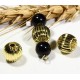 10 perles rondes ondulées  laiton dorées diamètre 10mm