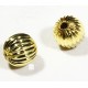 10 perles rondes ondulées  laiton dorées diamètre 10mm