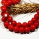 10 perles pierre jade rouge 8mm rondes