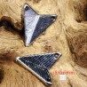 10 breloques connecteur triangle  métal argenté  lisse 18x16mm