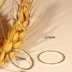 10 anneaux fermés rond  laiton vif argent 20mm