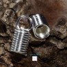 20 attaches embouts ressort métal argenté 10x4,5mm